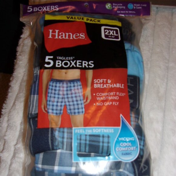 NWTS 5pk Hanes Men's Boxers 2XL - Picture 1 of 3